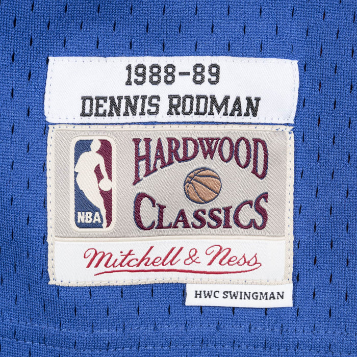 Dennis Rodman Detroit Pistons NBA Mitchell & Ness Men's Royal Blue 1988-89 Hardwood Classics Swingman Jersey