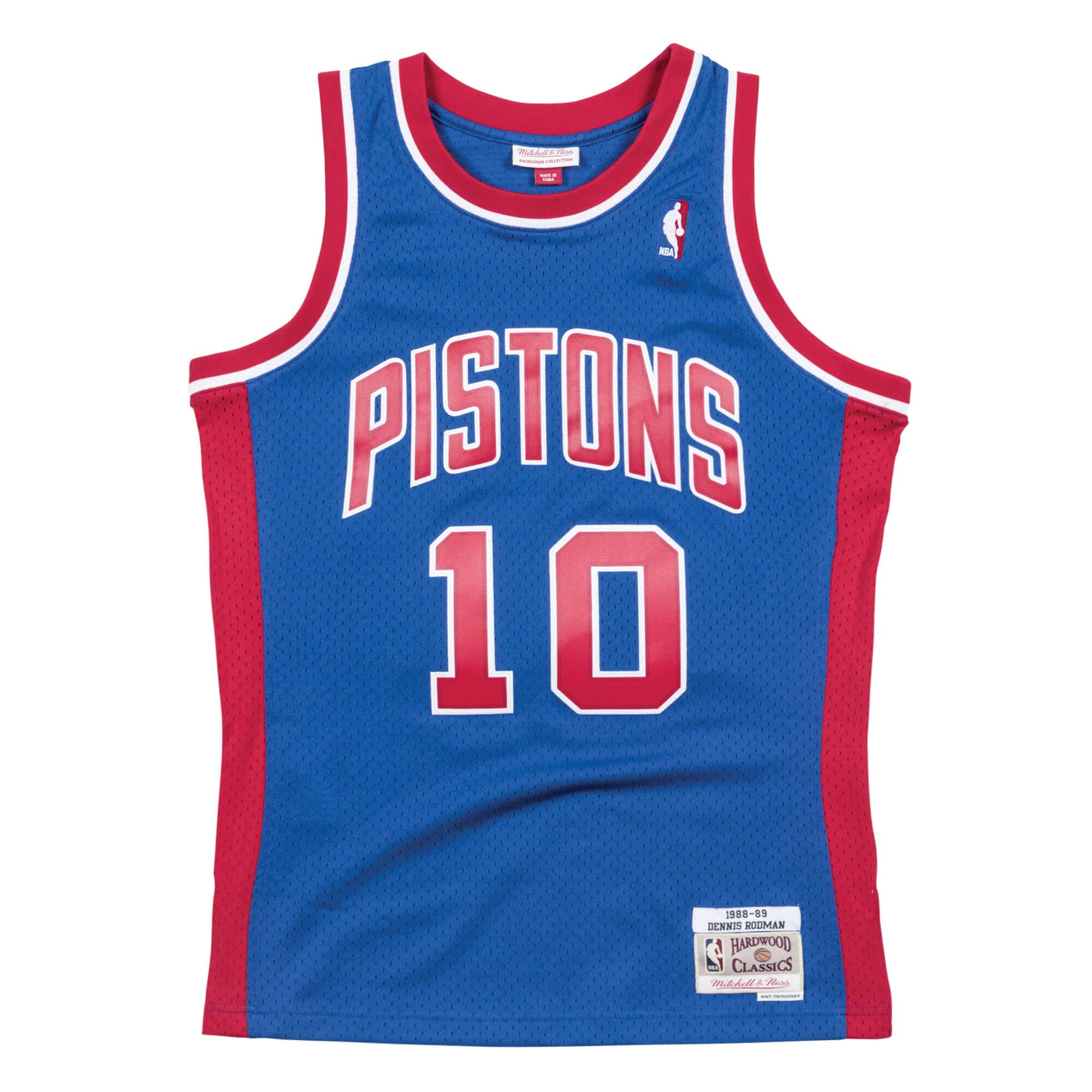 Dennis Rodman Detroit Pistons NBA Mitchell & Ness Homme Bleu Royal 1988-89 Hardwood Classics Swingman Maillot