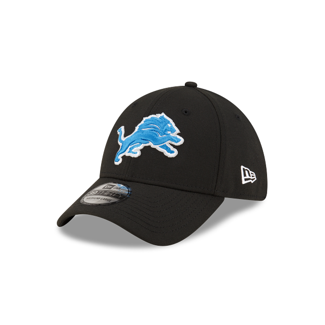 Detroit Lions NFL New Era Men's Black 39Thirty Team Classic Stretch Fit Hat