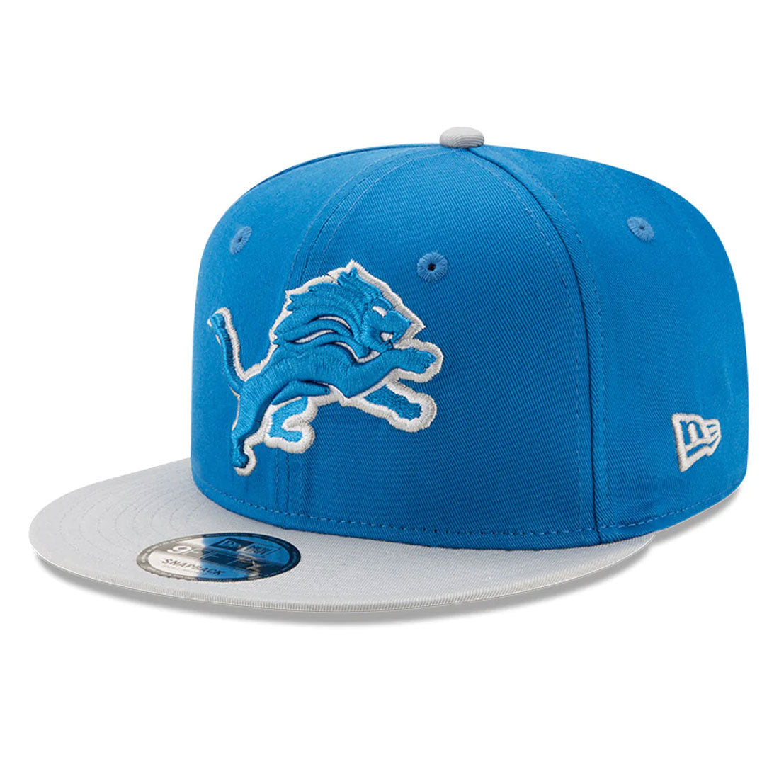 Casquette à visière plate 9Fifty Basic Snapback bicolore bleu/blanc pour homme des Detroit Lions NFL New Era