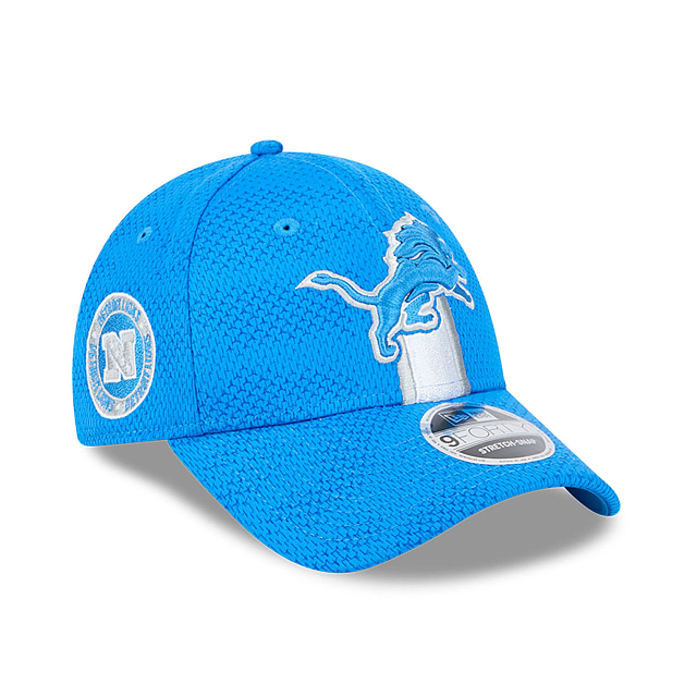 Casquette à pression extensible 9Forty 2024 Sideline pour homme Detroit Lions NFL New Era bleue