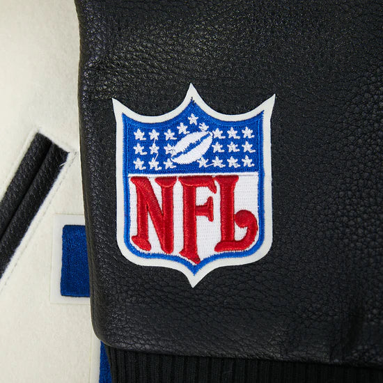 Detroit Lions NFL Pro Standard Men's Eggshell/Black Modern Originals Rib Wool Varsity Jacket