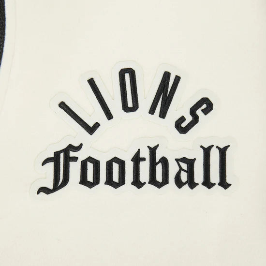 Detroit Lions NFL Pro Standard Men's Eggshell/Black Modern Originals Rib Wool Varsity Jacket