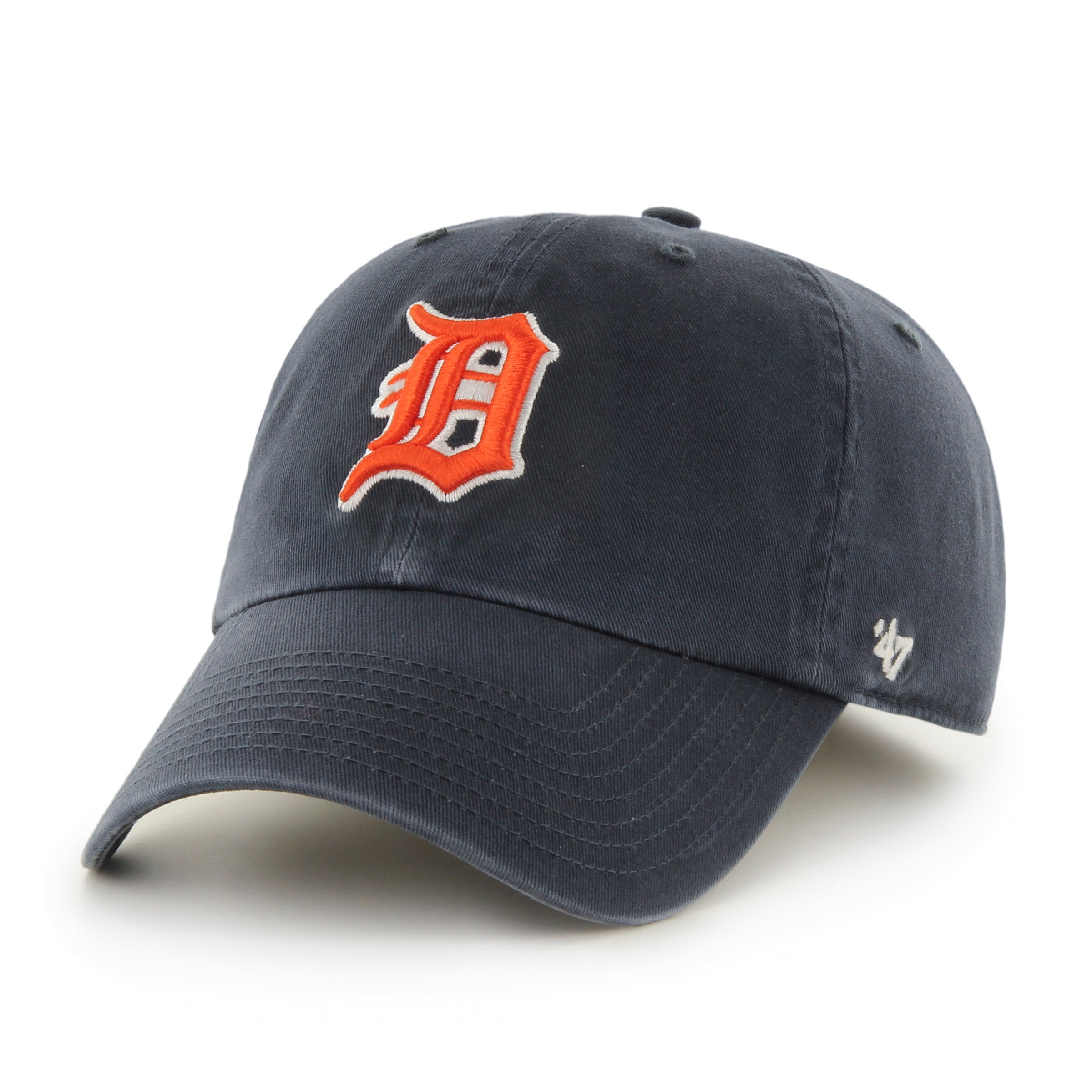 Detroit Tigers MLB 47 Brand Casquette réglable bleu marine vintage Clean Up pour hommes