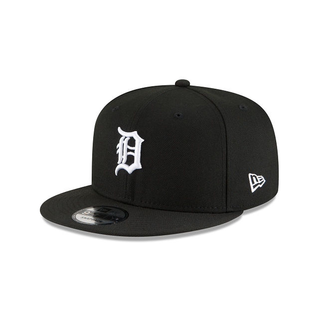 Detroit Tigers MLB New Era pour hommes, noir et blanc, 9Fifty Team Color Basic Snapback