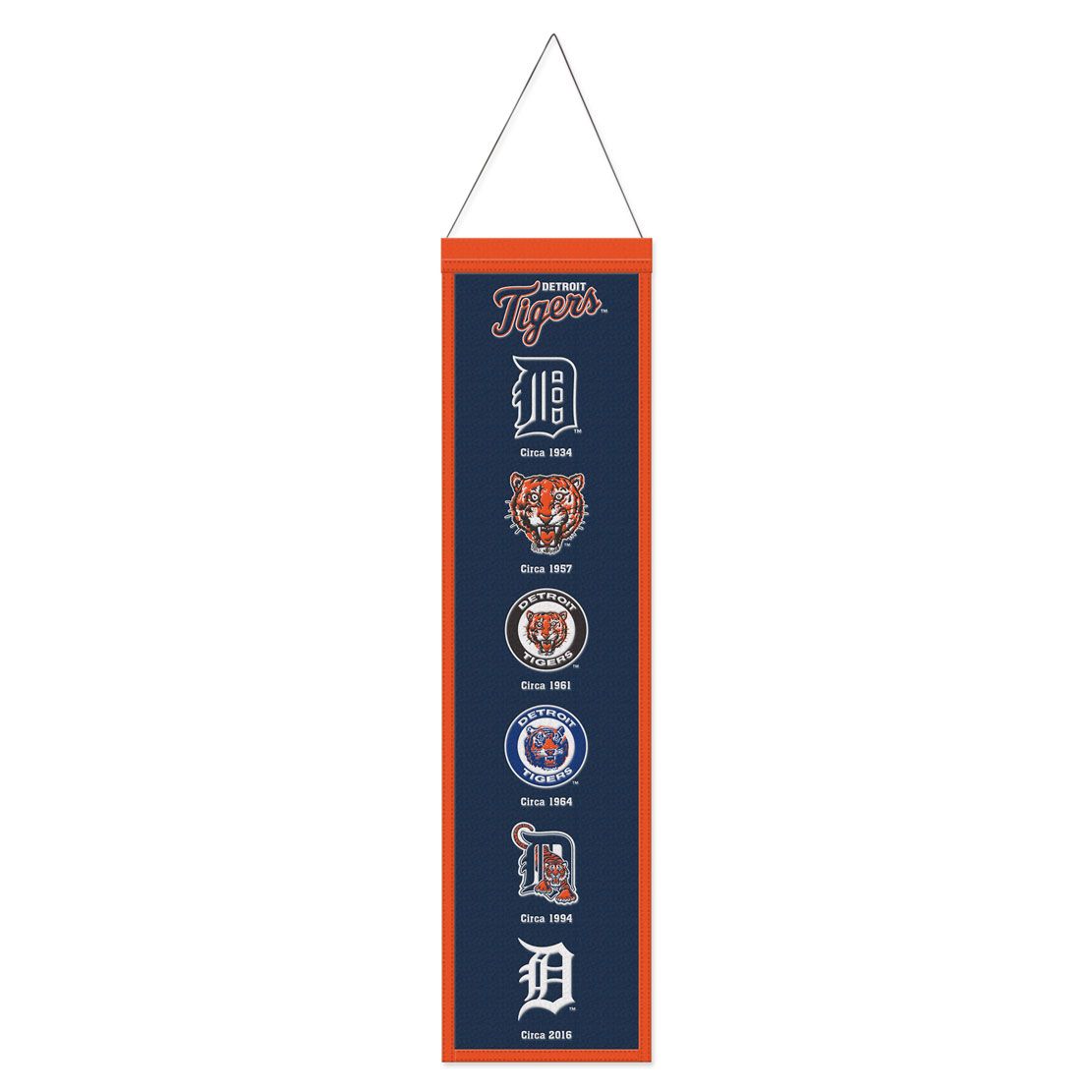 Detroit Tigers MLB WinCraft 8"x32" Wool Heritage Logo Banner