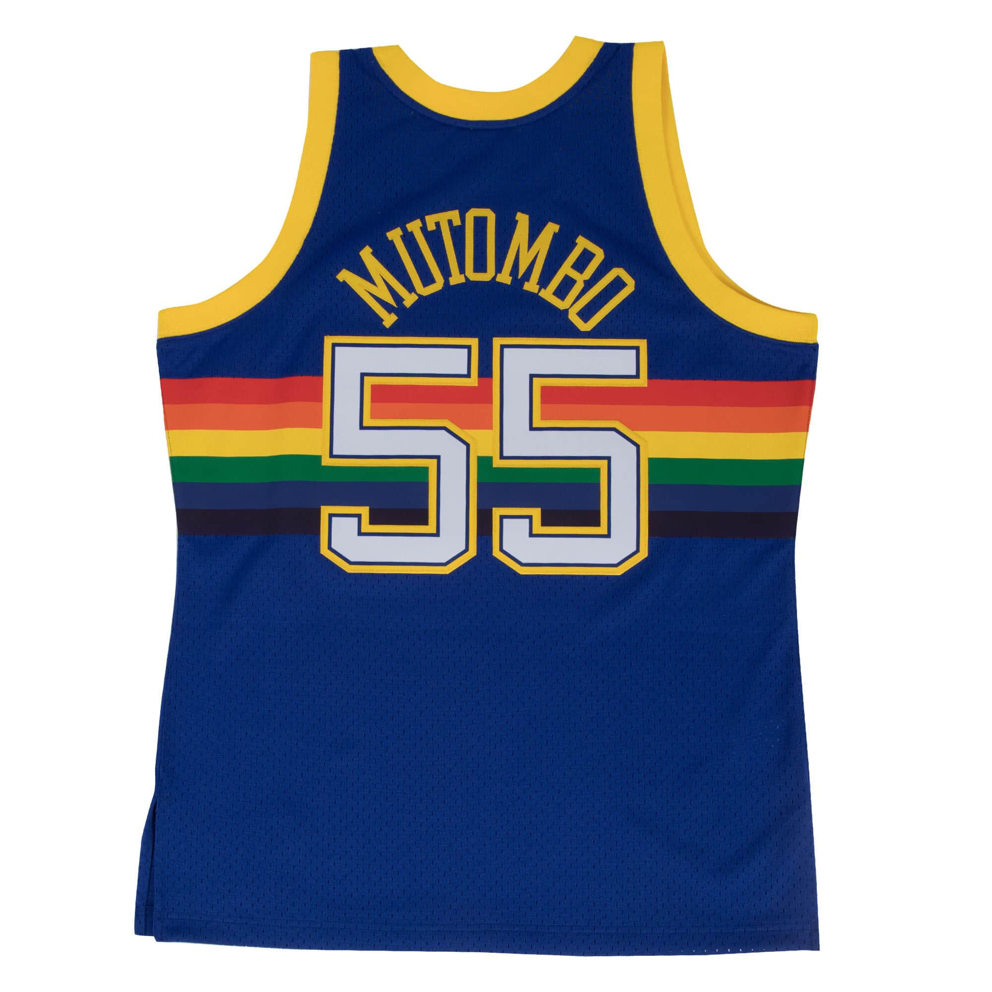 Dikembe Mutombo Denver Nuggets NBA Mitchell & Ness Men's Royal Blue 1991-92 Hardwood Classics Swingman Jersey