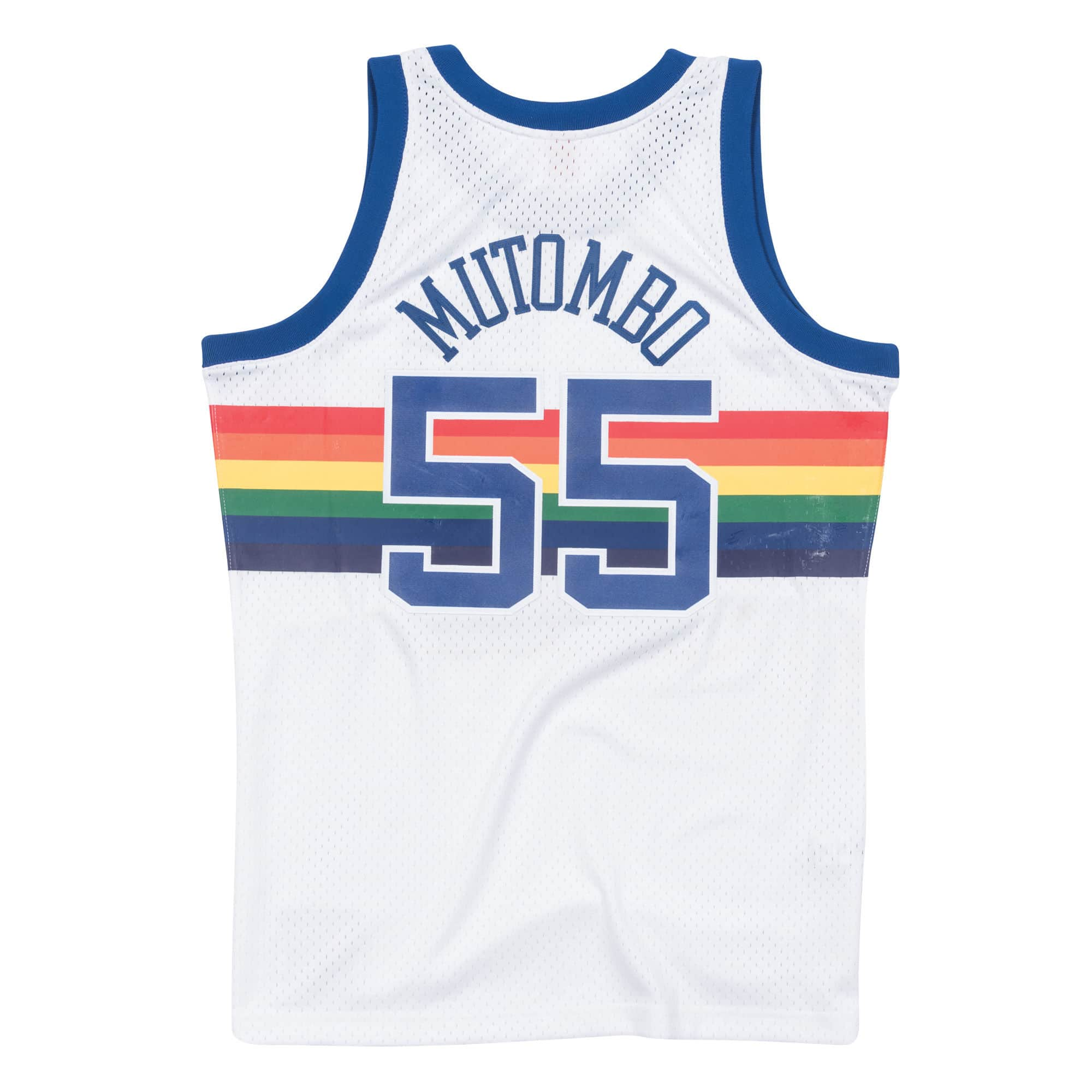 Dikembe Mutombo Denver Nuggets NBA Mitchell & Ness Homme Blanc 1991-92 Hardwood Classics Swingman Maillot