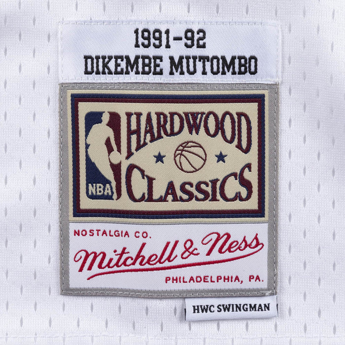 Dikembe Mutombo Denver Nuggets NBA Mitchell & Ness Men's White 1991-92 Hardwood Classics Swingman Jersey