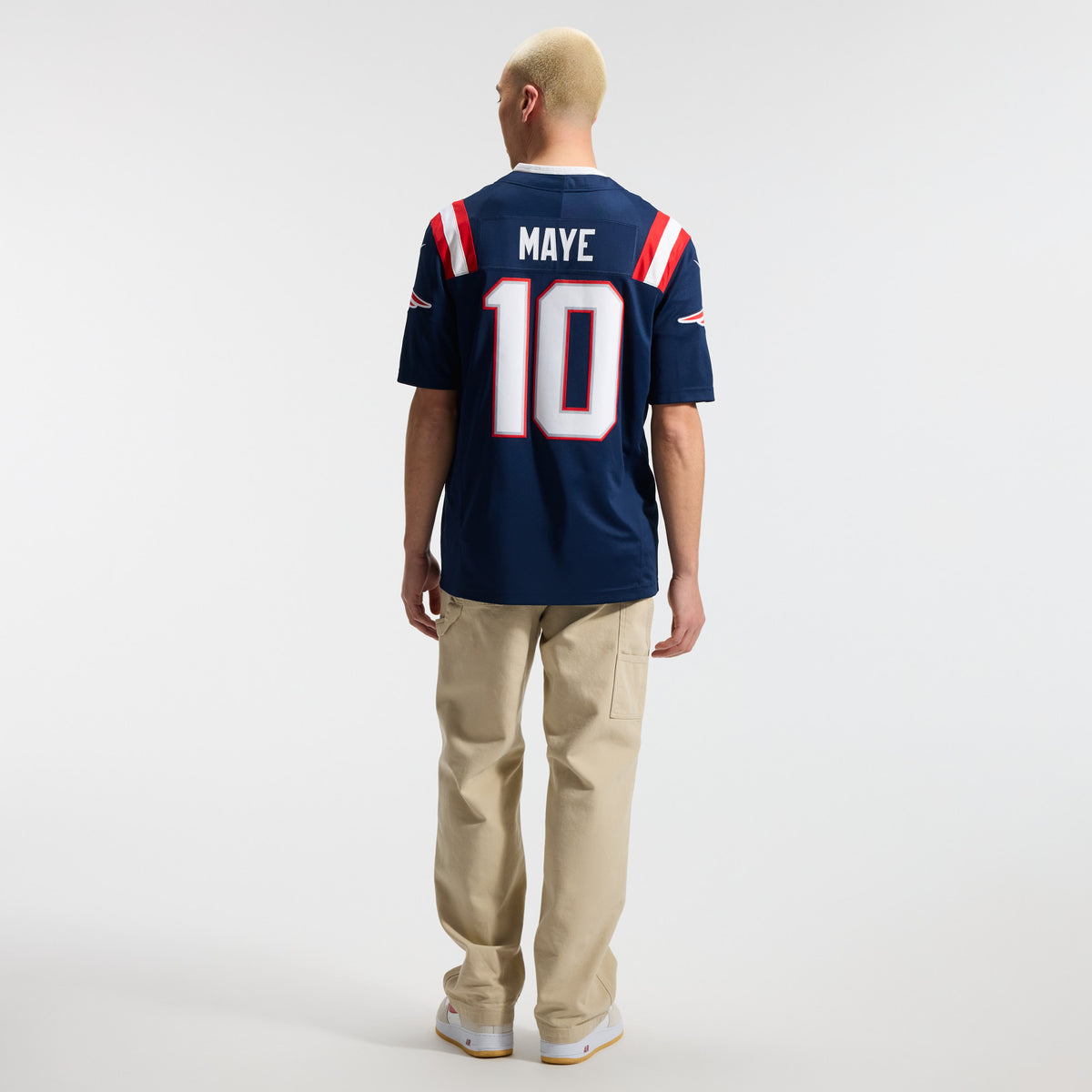 Drake Maye New England Patriots NFL Nike Men's Navy Vapor F.U.S.E. Limited Player Sewn Jersey