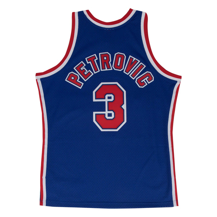 Drazen Petrovic New Jersey Nets NBA Mitchell & Ness Men's Royal Blue 1992-93 Hardwood Classics Swingman Jersey
