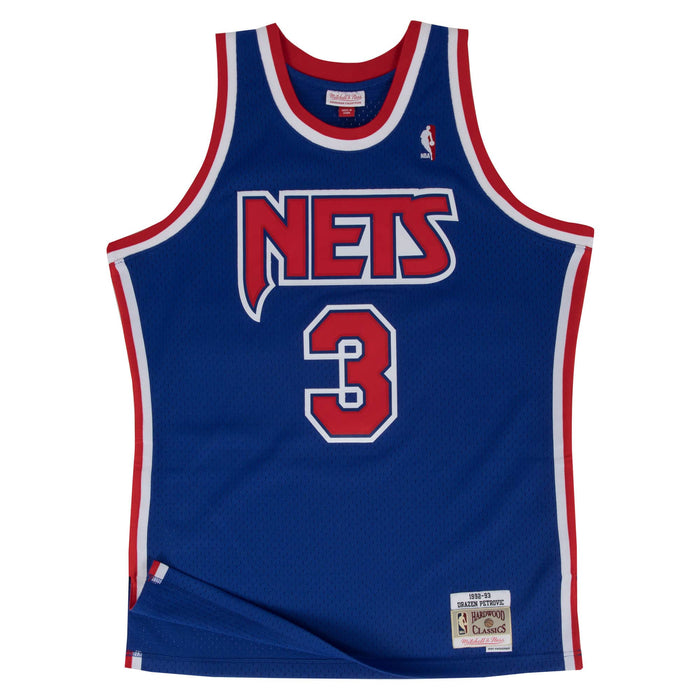 Drazen Petrovic New Jersey Nets NBA Mitchell & Ness Men's Royal Blue 1992-93 Hardwood Classics Swingman Jersey