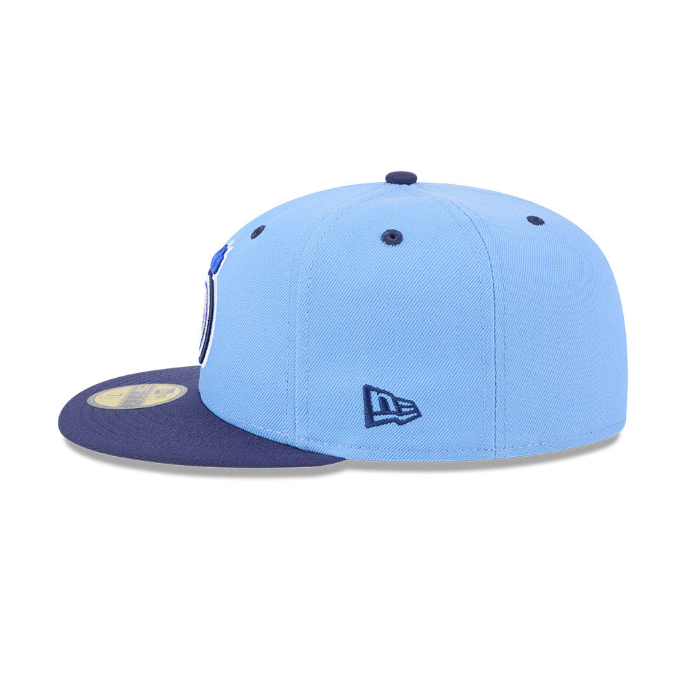 Casquette ajustée New Era 59Fifty Authentic Collection bleu clair/bleu marine pour homme des Blue Jays de Dunedin (MiLB)