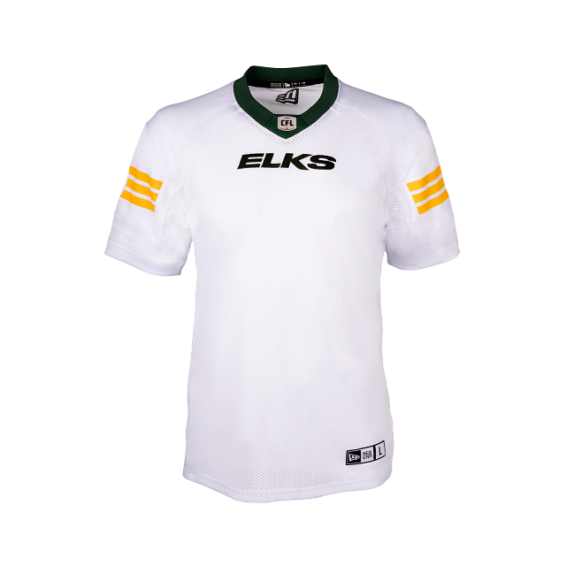 Maillot réplique extérieur 2022 blanc des Elks d'Edmonton CFL New Era pour homme