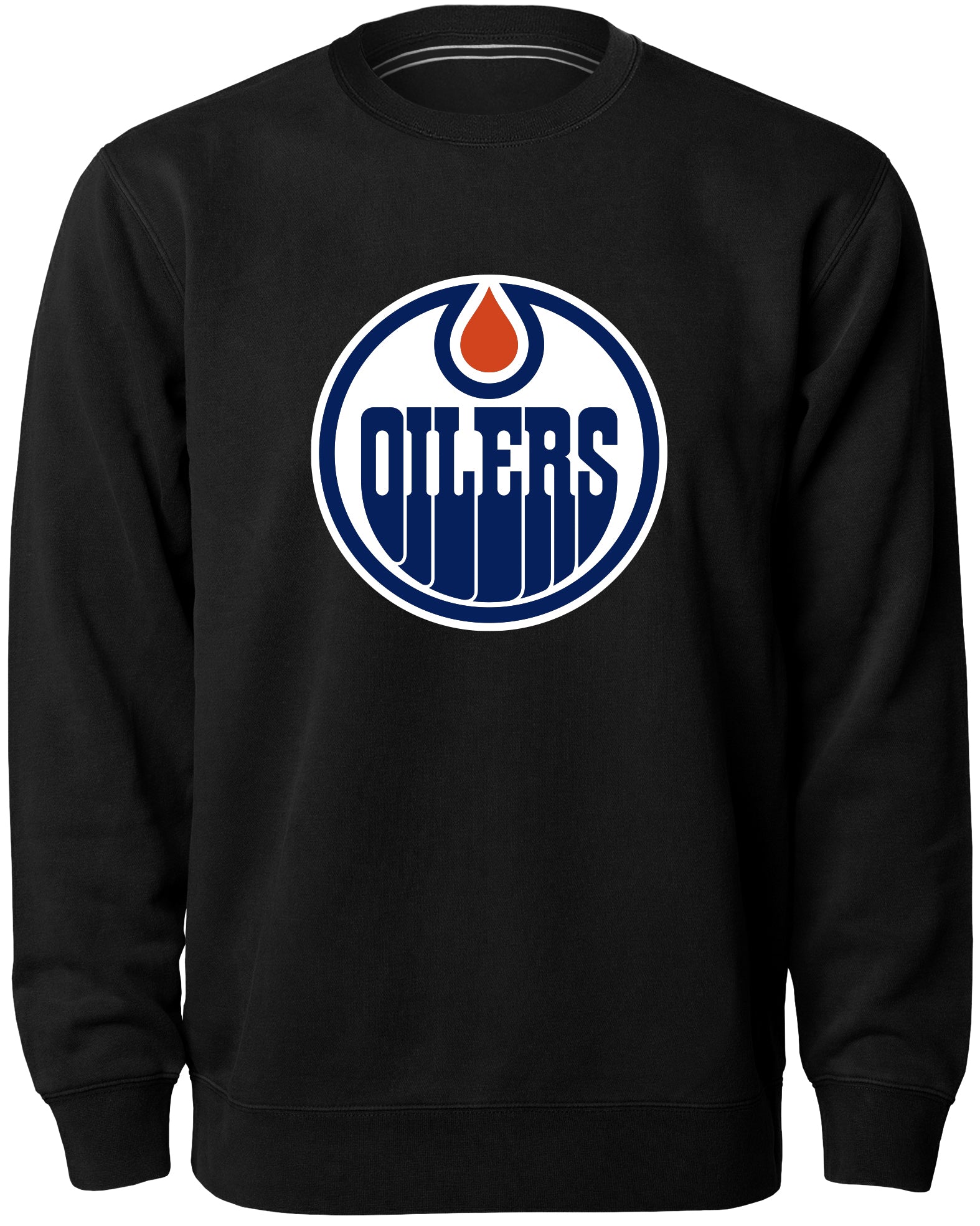 Chandail ras du cou Express avec logo en sergé noir des Oilers d'Edmonton NHL Bulletin pour hommes