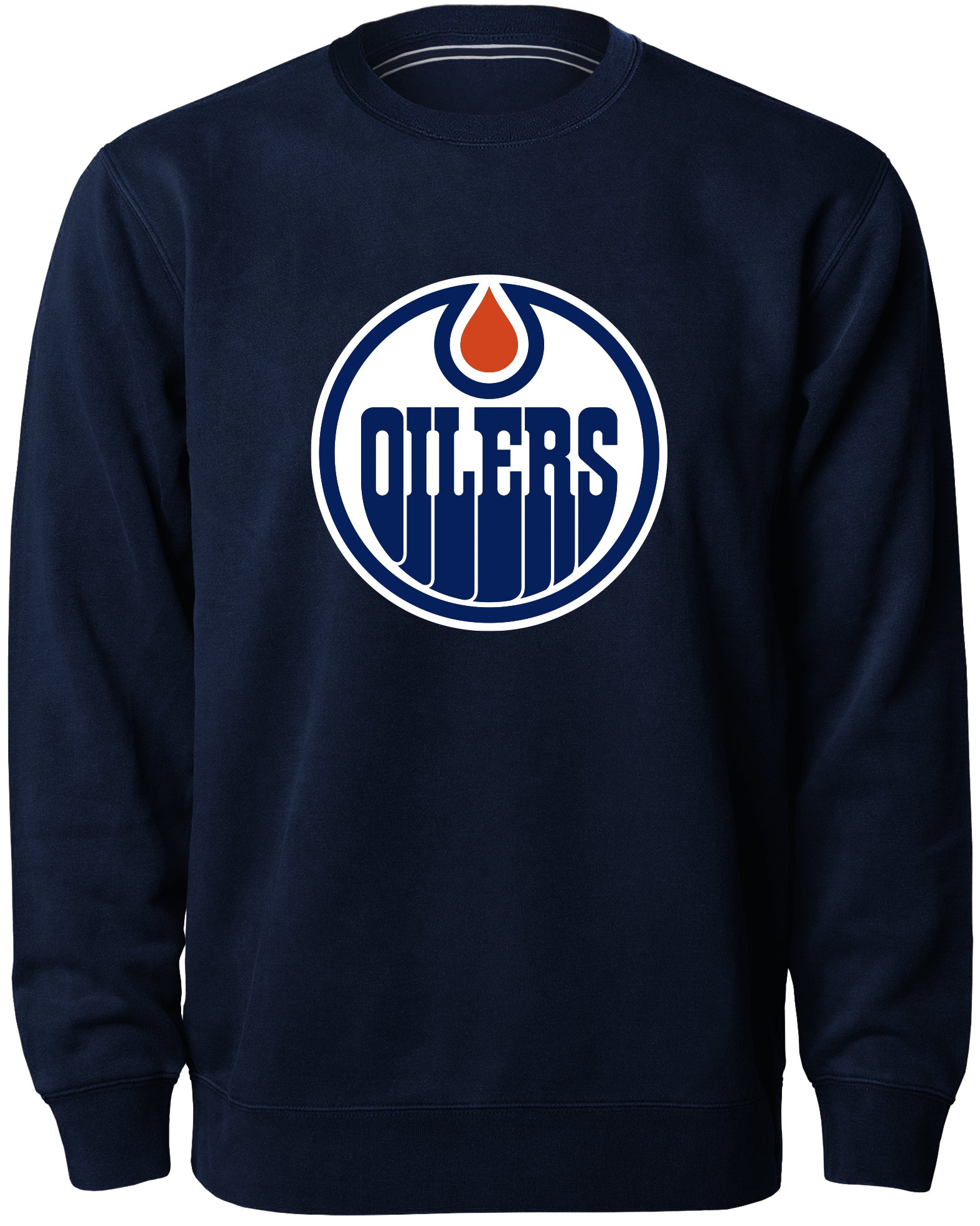 Chandail à col rond Express avec logo en sergé bleu marine des Oilers d'Edmonton NHL Bulletin pour hommes