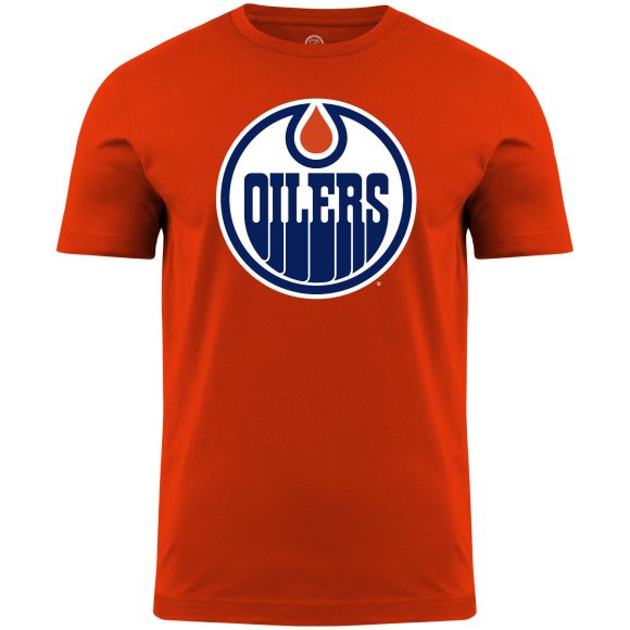 T-shirt orange avec logo principal des Oilers d'Edmonton NHL Bulletin pour hommes