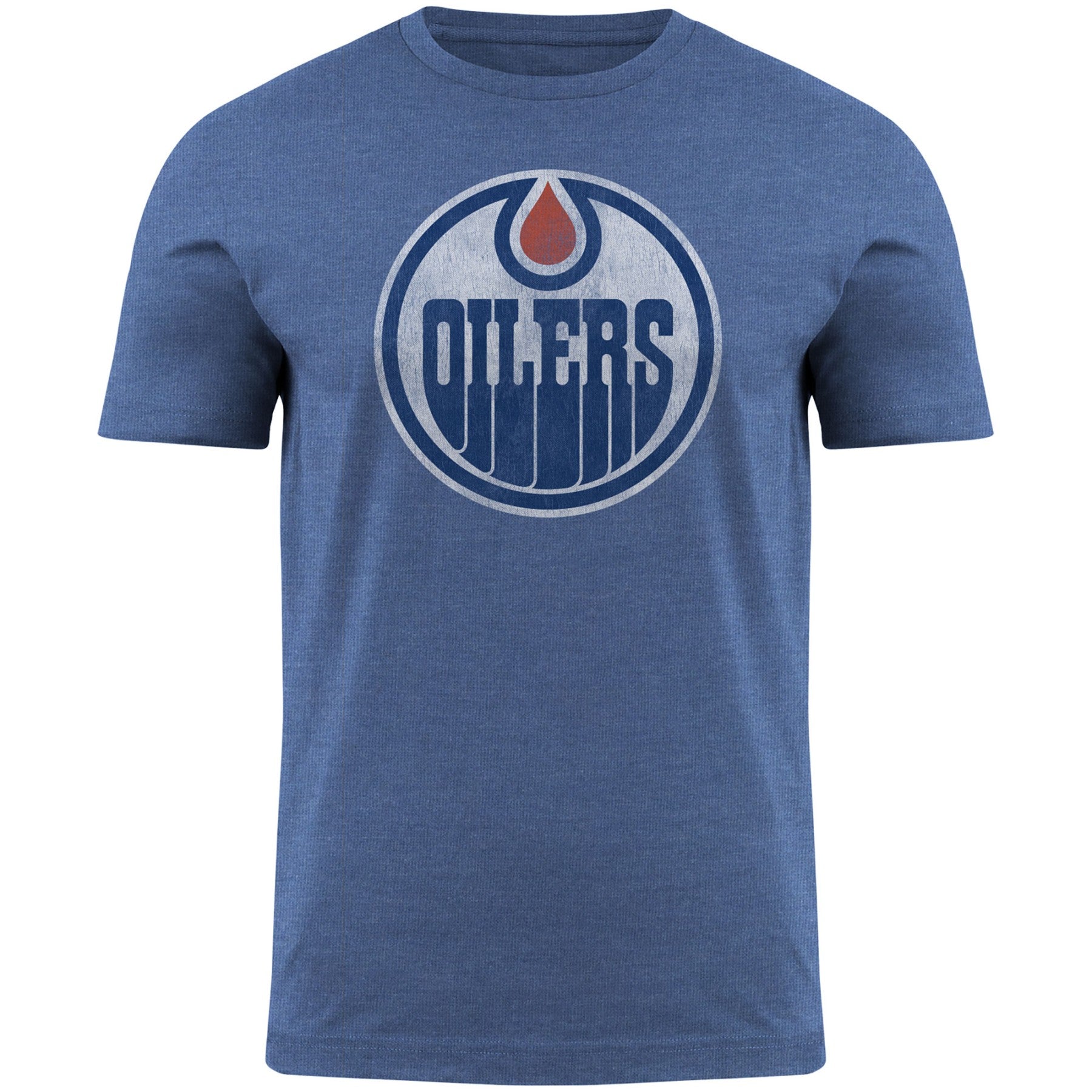 Edmonton Oilers NHL Bulletin Men's Royal Distressed Logo T-Shirt