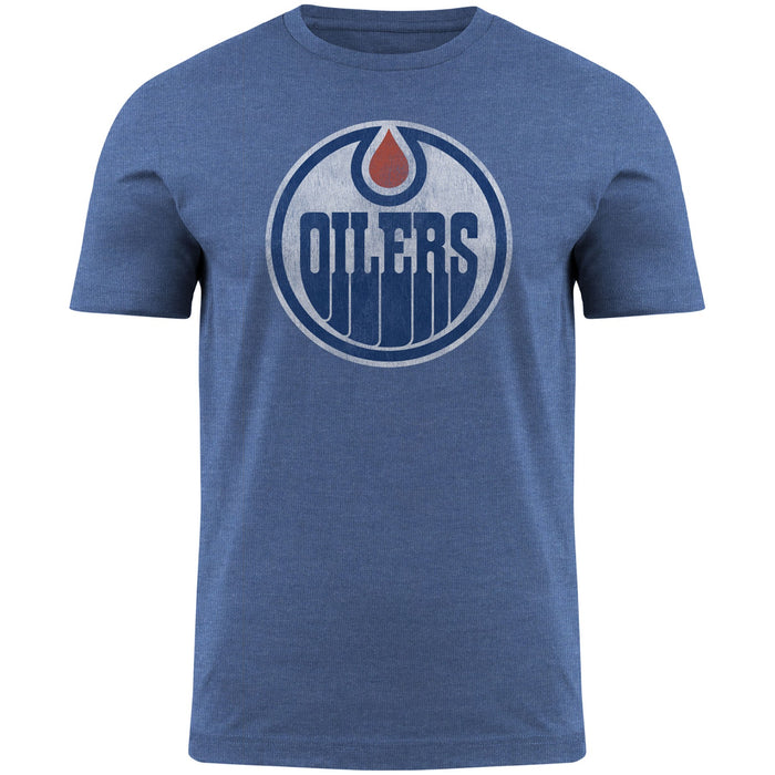Edmonton Oilers NHL Bulletin Men's Royal Distressed Logo T-Shirt