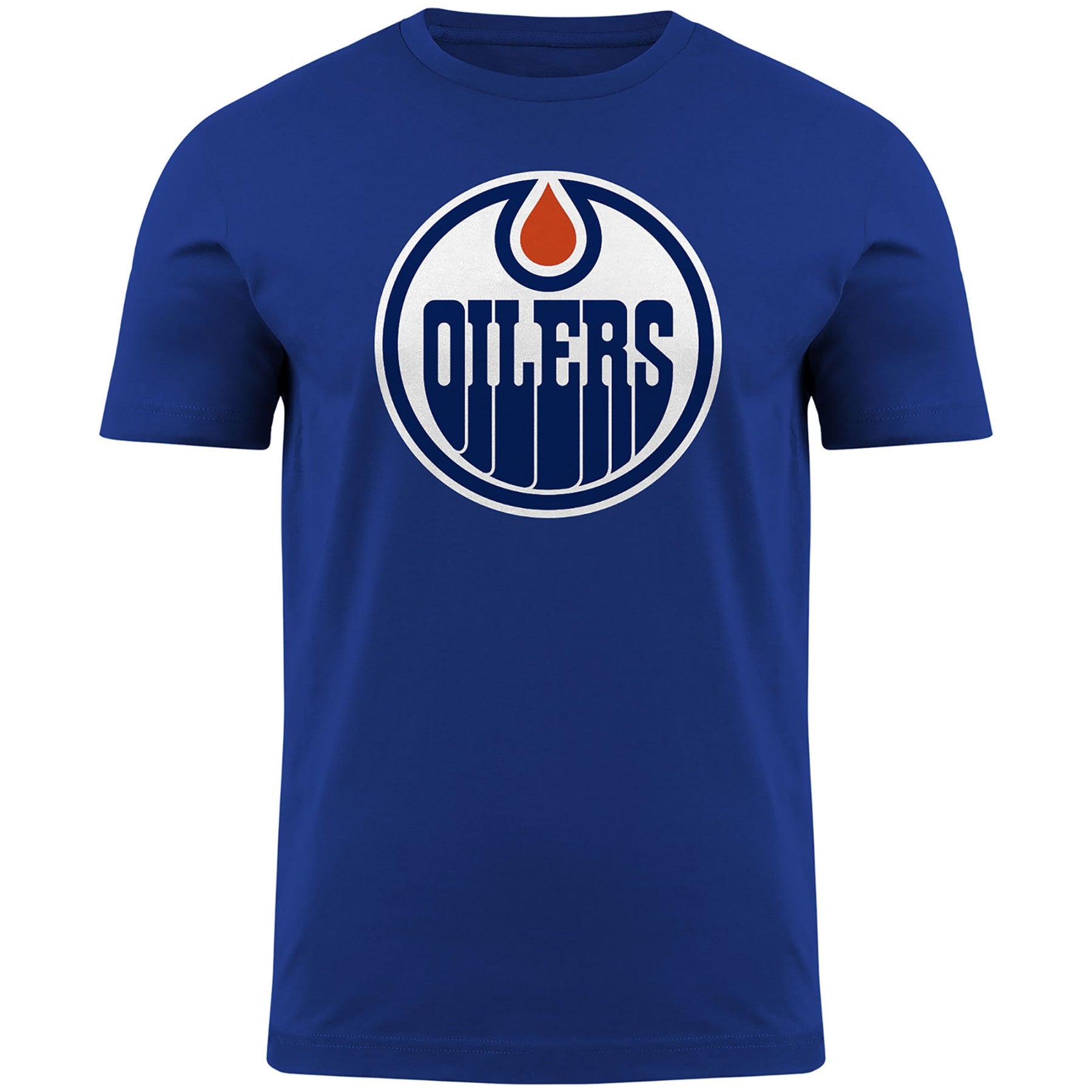 T-shirt avec logo principal royal pour hommes, Bulletin LNH des Oilers d'Edmonton