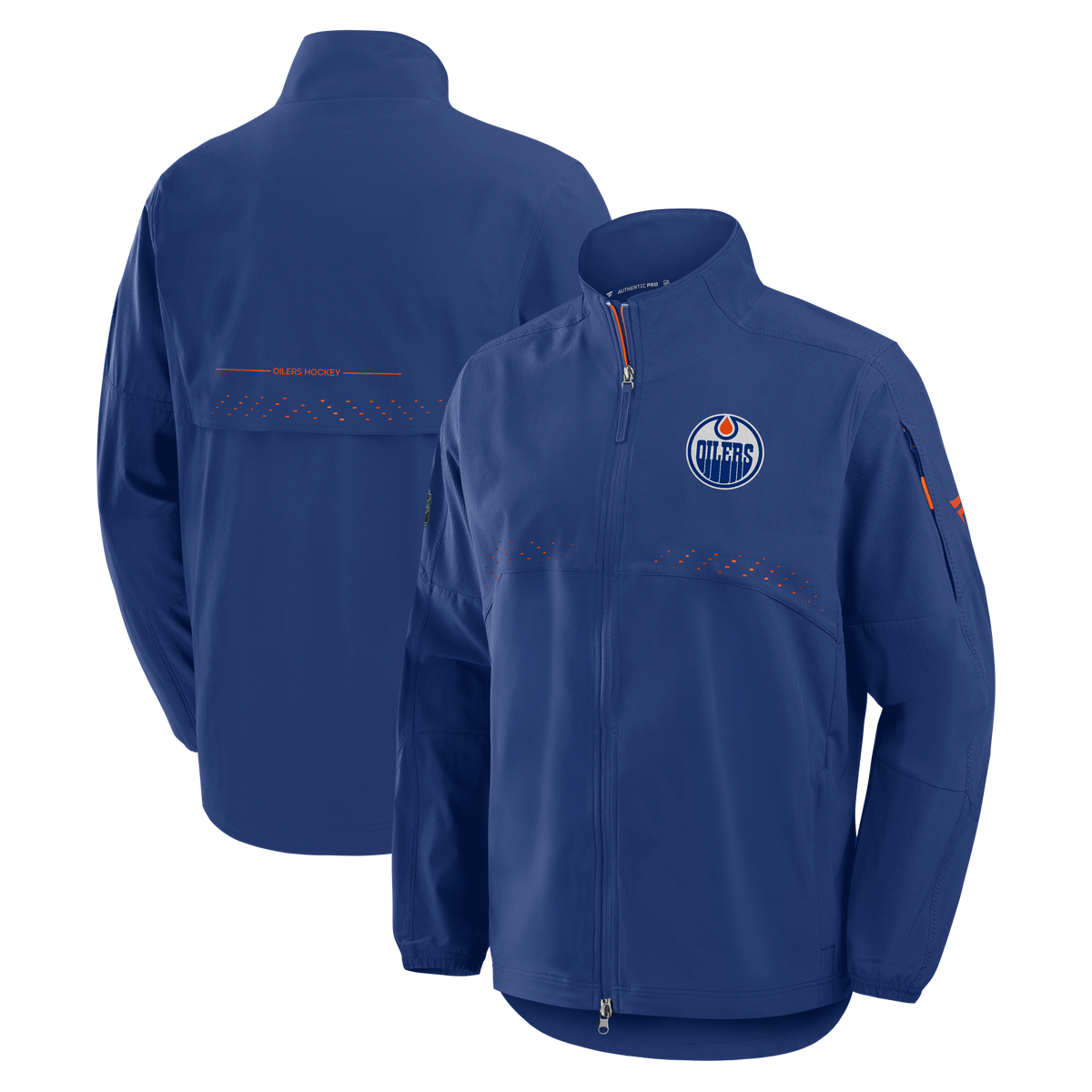 Edmonton Oilers NHL Fanatics Branded Men's Royal Blue Authentic Pro Rink Coaches Jacket