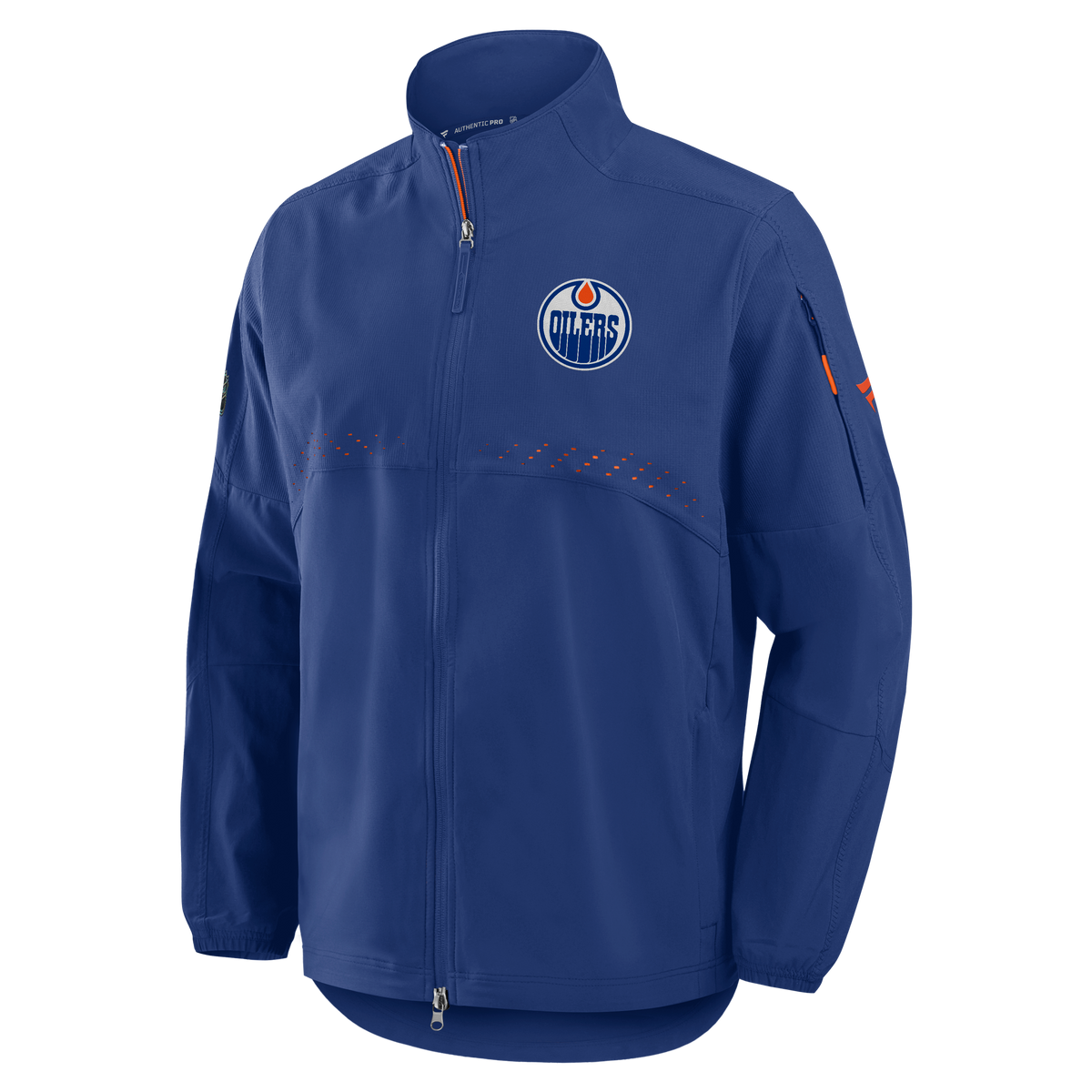 Edmonton Oilers NHL Fanatics Branded Men's Royal Blue Authentic Pro Rink Coaches Jacket