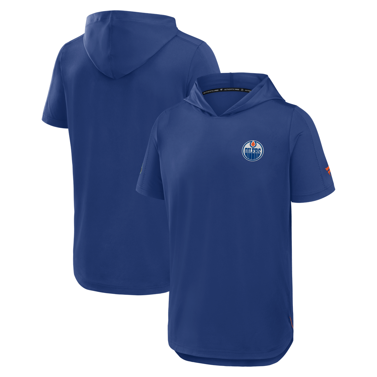 Edmonton Oilers NHL Fanatics Branded Men's Royal Blue Authentic Pro Rink Short Sleeve Hoodie