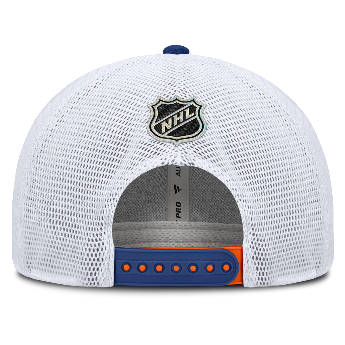 Edmonton Oilers NHL Fanatics Branded Men's Orange/White Authentic Pro Rink Trucker Snapback