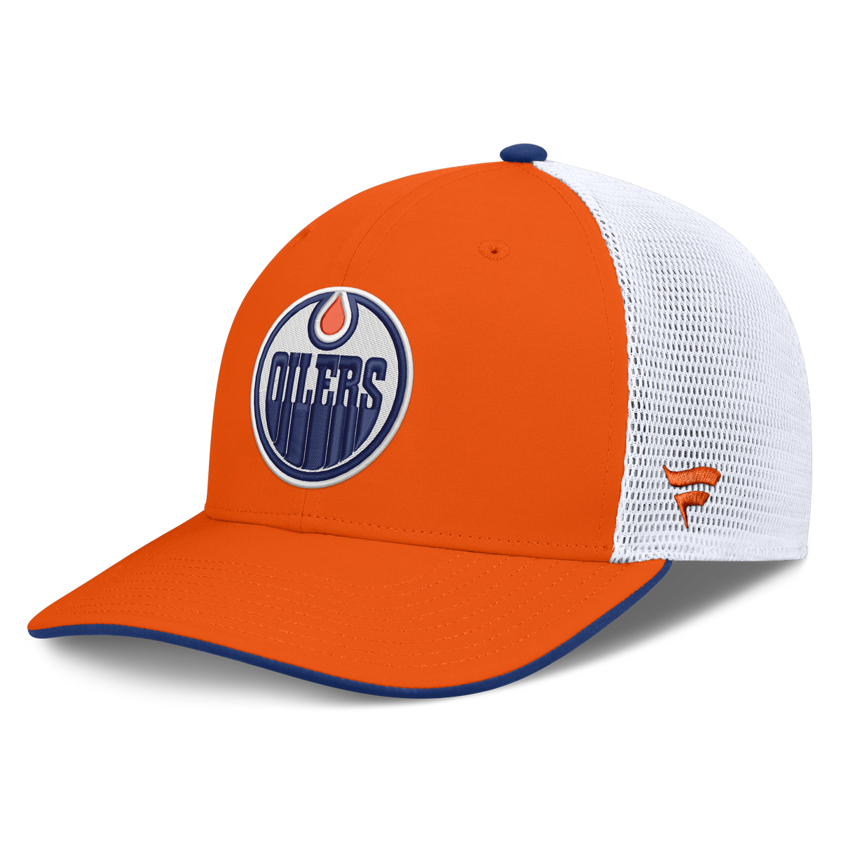 Edmonton Oilers NHL Fanatics Branded Men's Orange/White Authentic Pro Rink Trucker Snapback
