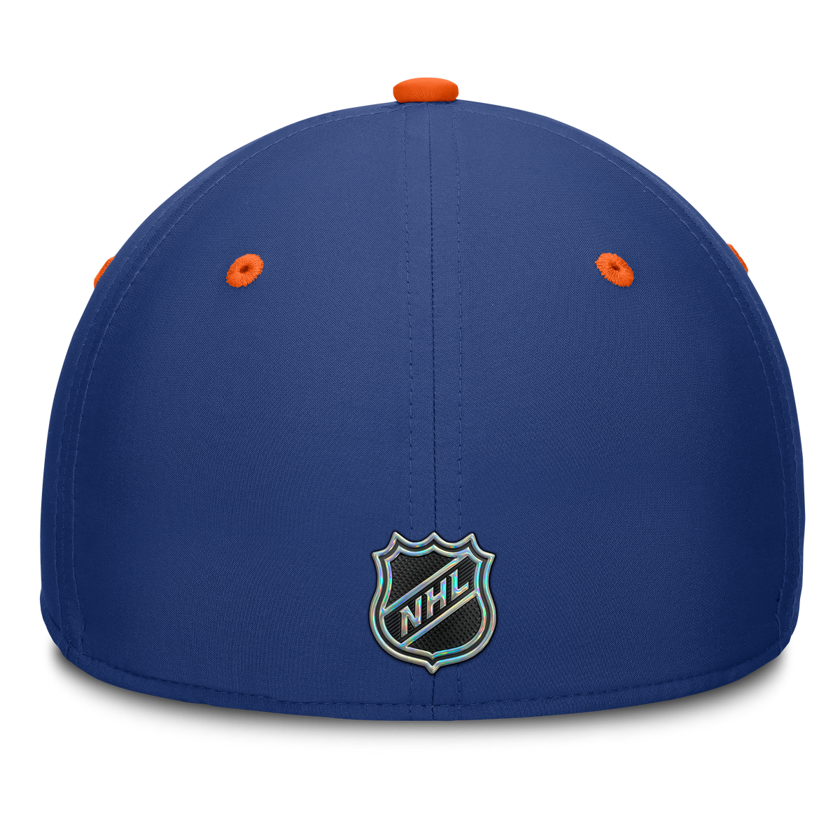 Edmonton Oilers NHL Fanatics Branded Men's Royal Blue/Orange Authentic Pro Rink Stretch Fit Hat