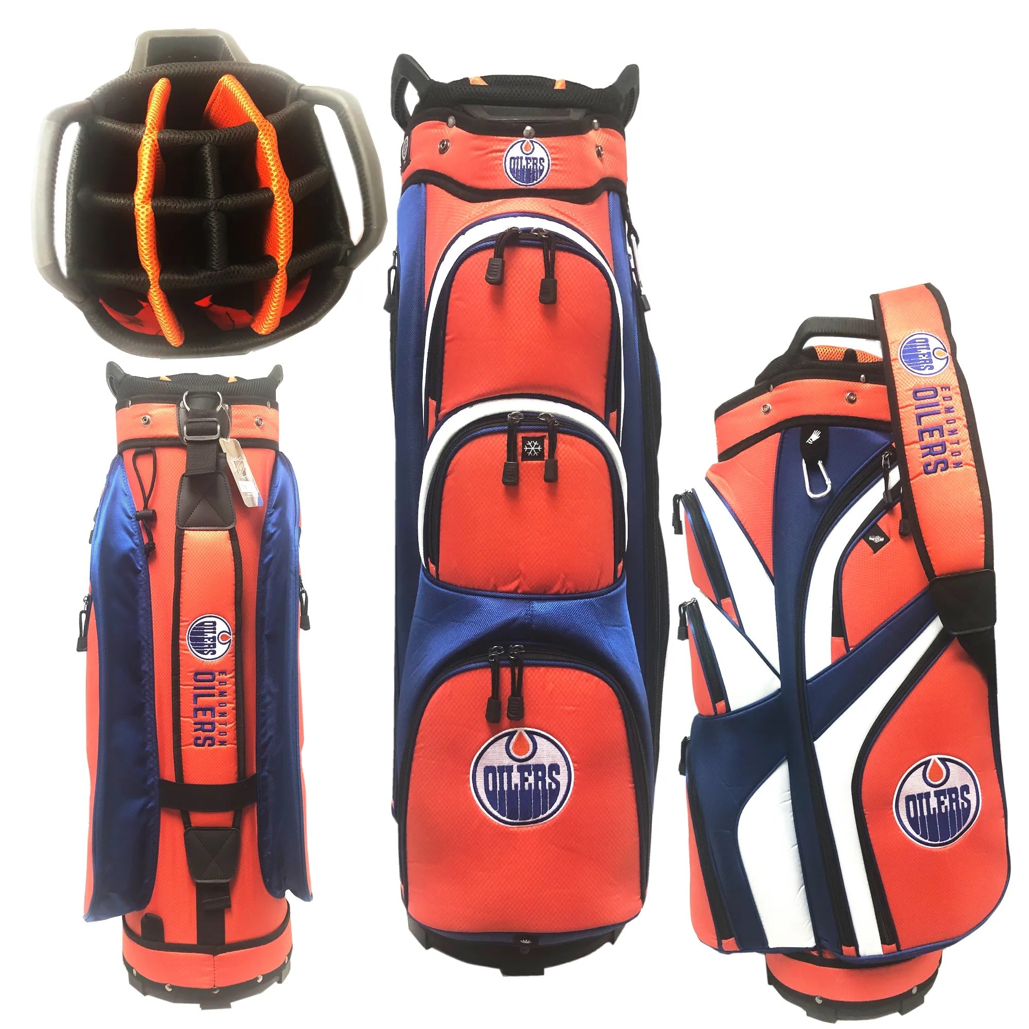 Sac de chariot de golf orange/marine NHL des Oilers d'Edmonton