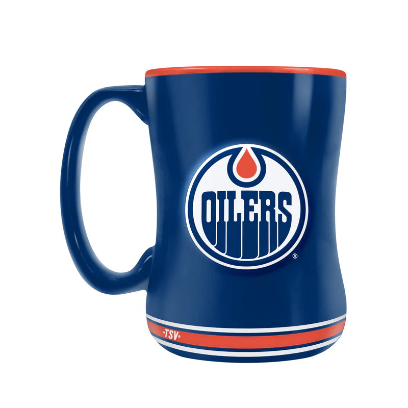 Tasse sculptée bleue NHL TSV 14 oz des Oilers d'Edmonton