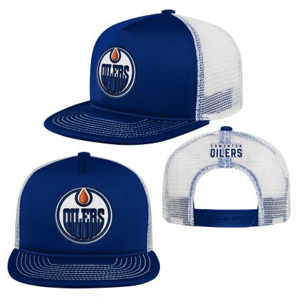 Casquette snapback en mousse bleu marine pour jeunes des Oilers d'Edmonton de la LNH Outerstuff