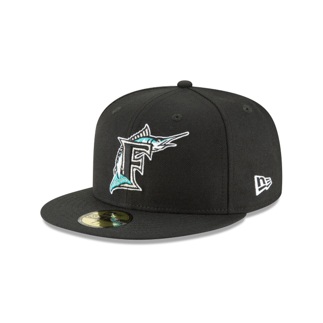 Florida Marlins MLB New Era Men's Black 59Fifty Cooperstown 1993 Wool Fitted Hat