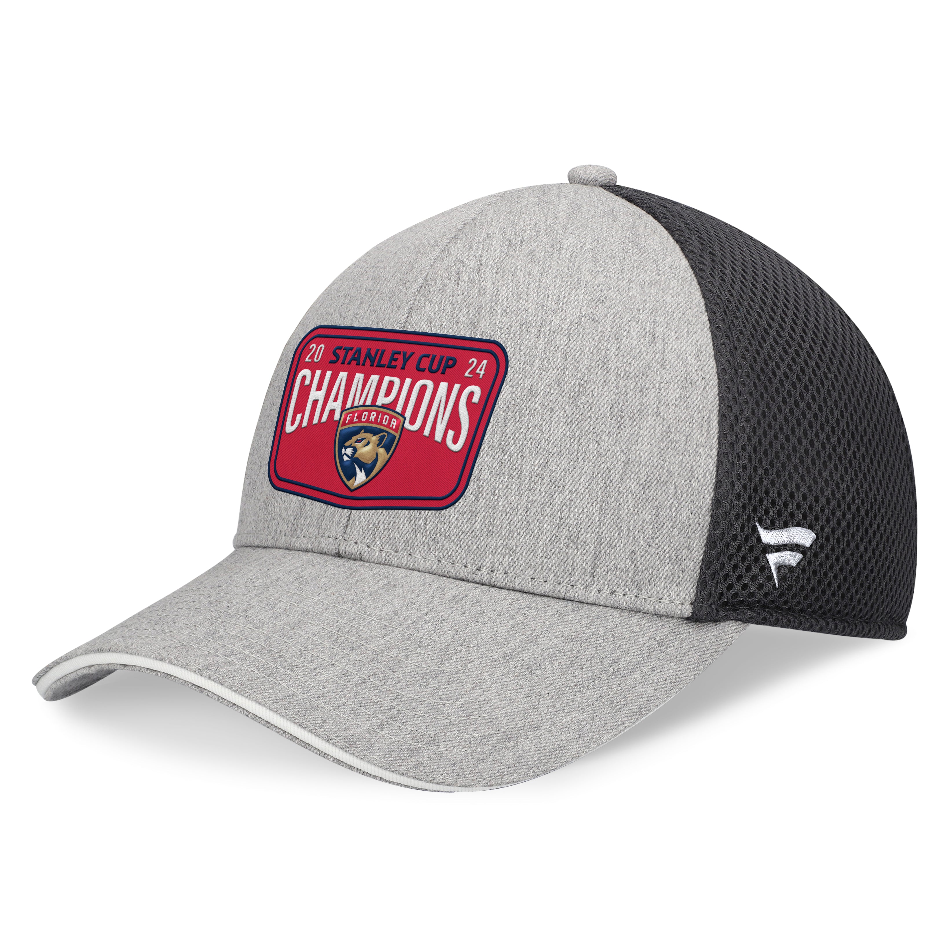 Casquette à visière ajustable pour hommes LNH Fanatics des Panthers de la Floride, gris/anthracite, champions de la Coupe Stanley 2024