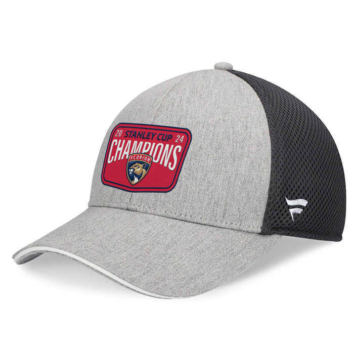 Florida Panthers NHL Fanatics Branded Men's Grey/Charcoal 2024 Stanley Cup Champions Locker Room Snapback