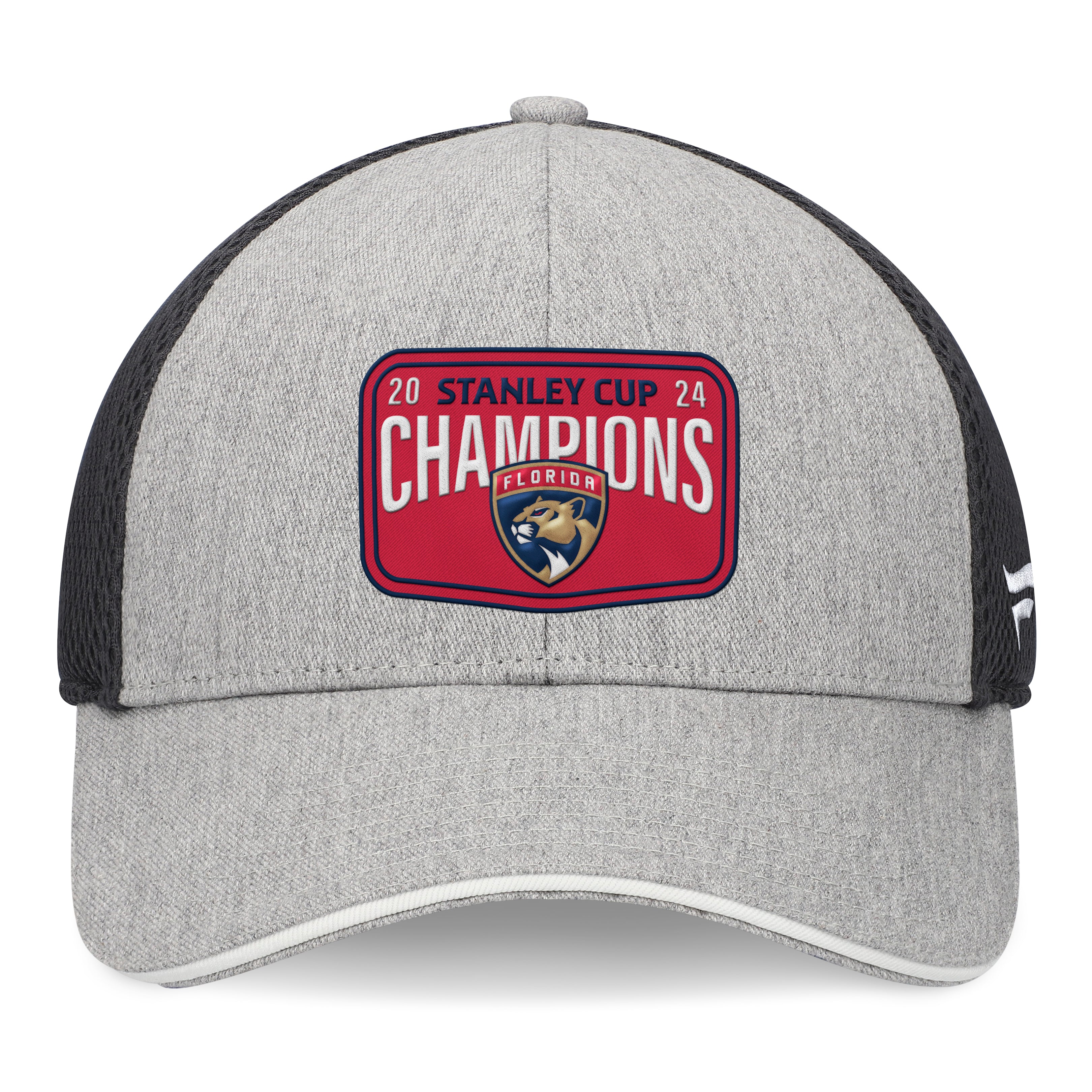 Casquette à visière ajustable pour hommes LNH Fanatics des Panthers de la Floride, gris/anthracite, champions de la Coupe Stanley 2024