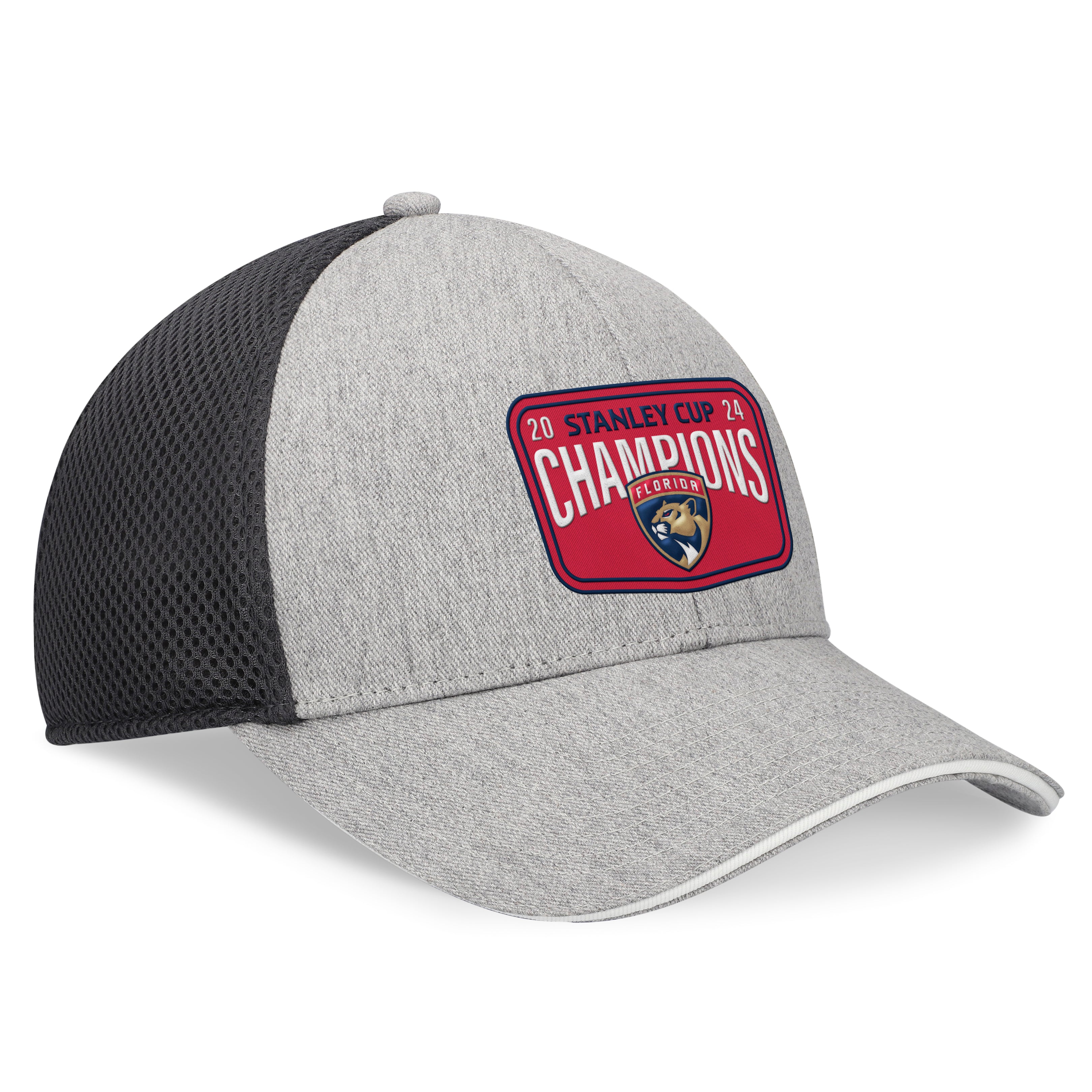 Casquette à visière ajustable pour hommes LNH Fanatics des Panthers de la Floride, gris/anthracite, champions de la Coupe Stanley 2024