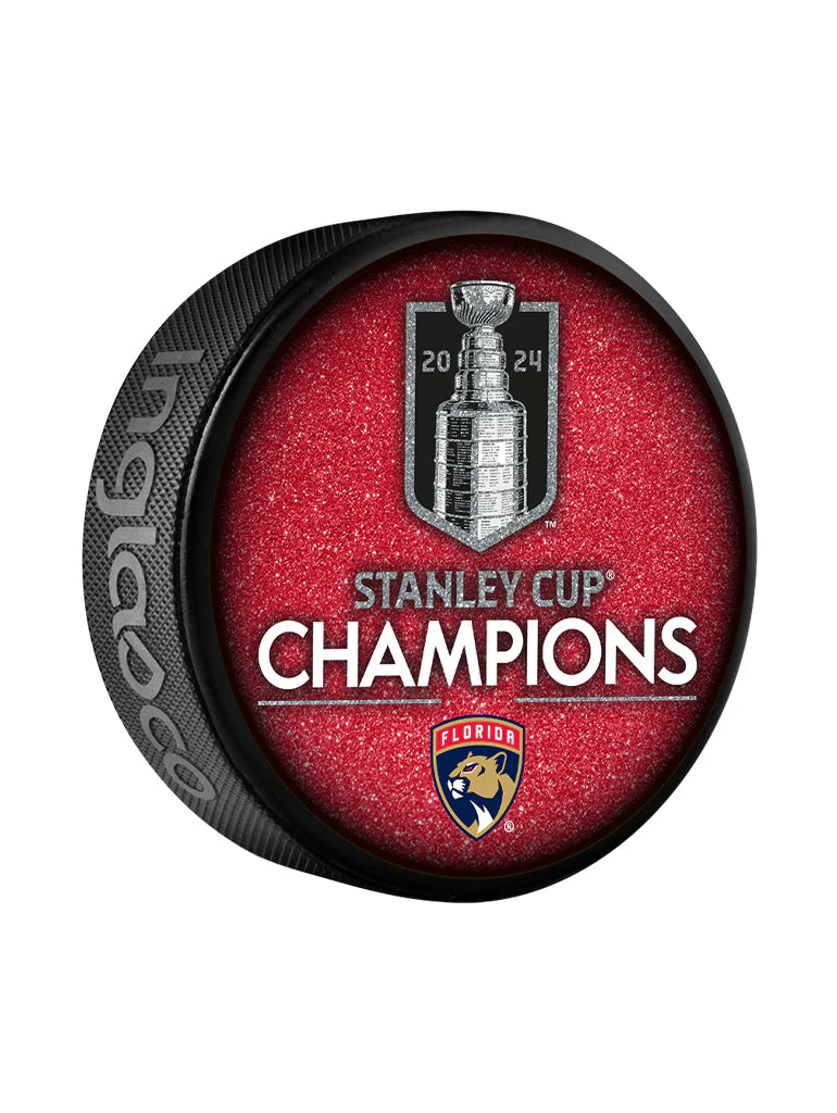 Florida Panthers NHL Inglasco 2024 Stanley Cup Champions Special Edition Glitter Puck In Cube