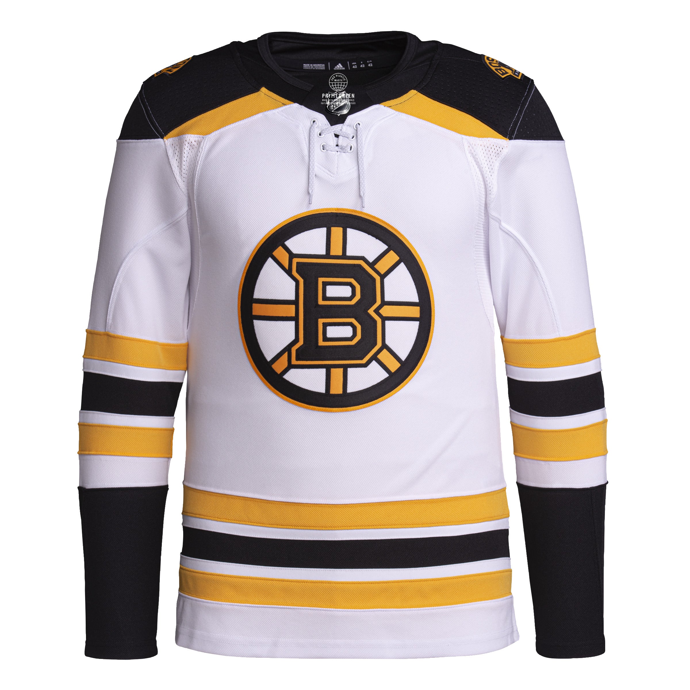 Maillot Pro authentique Primegreen blanc Adidas des Bruins de Boston de la LNH pour hommes