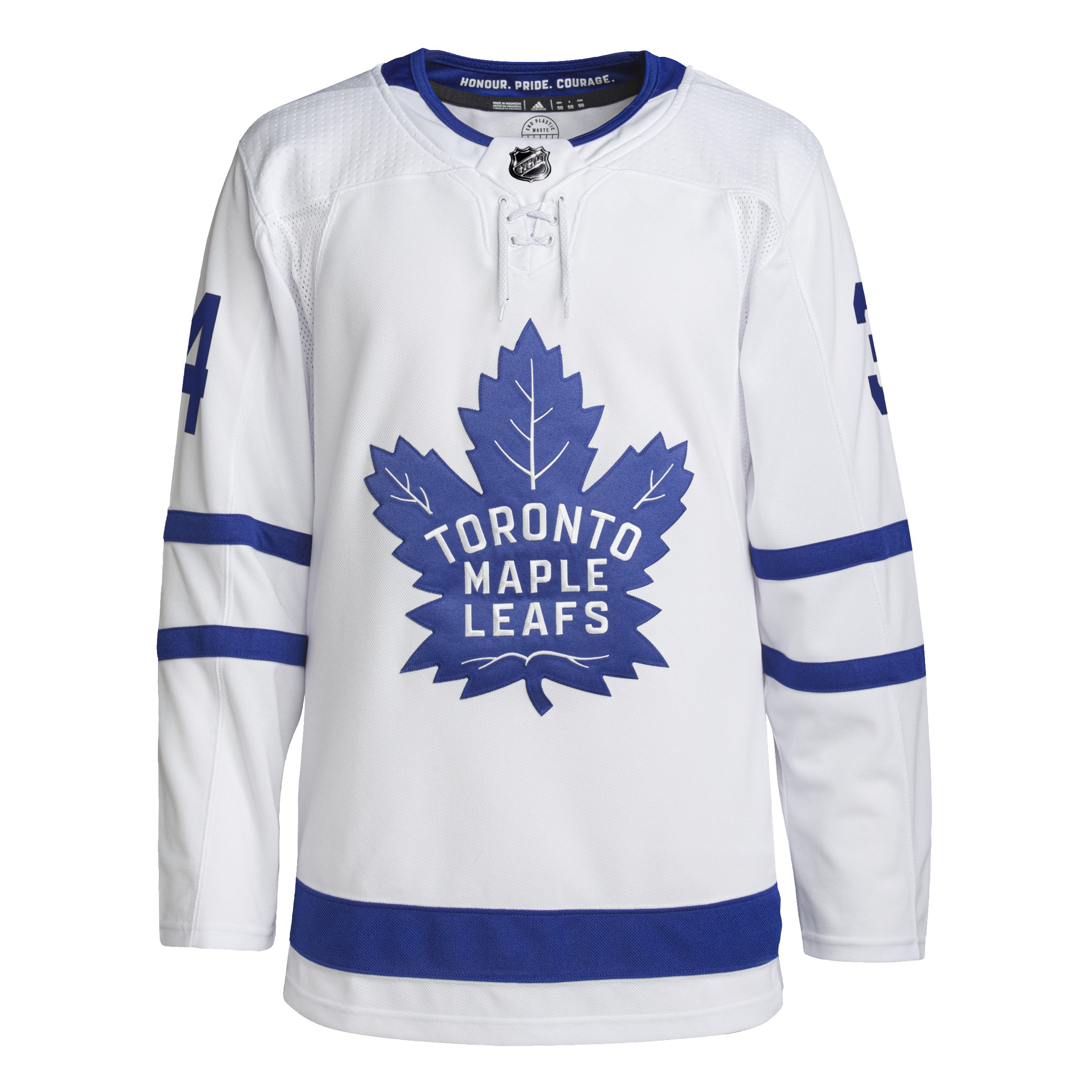 Auston Matthews Toronto Maple Leafs NHL Adidas Men's White Primegreen Away Authentic Pro Jersey