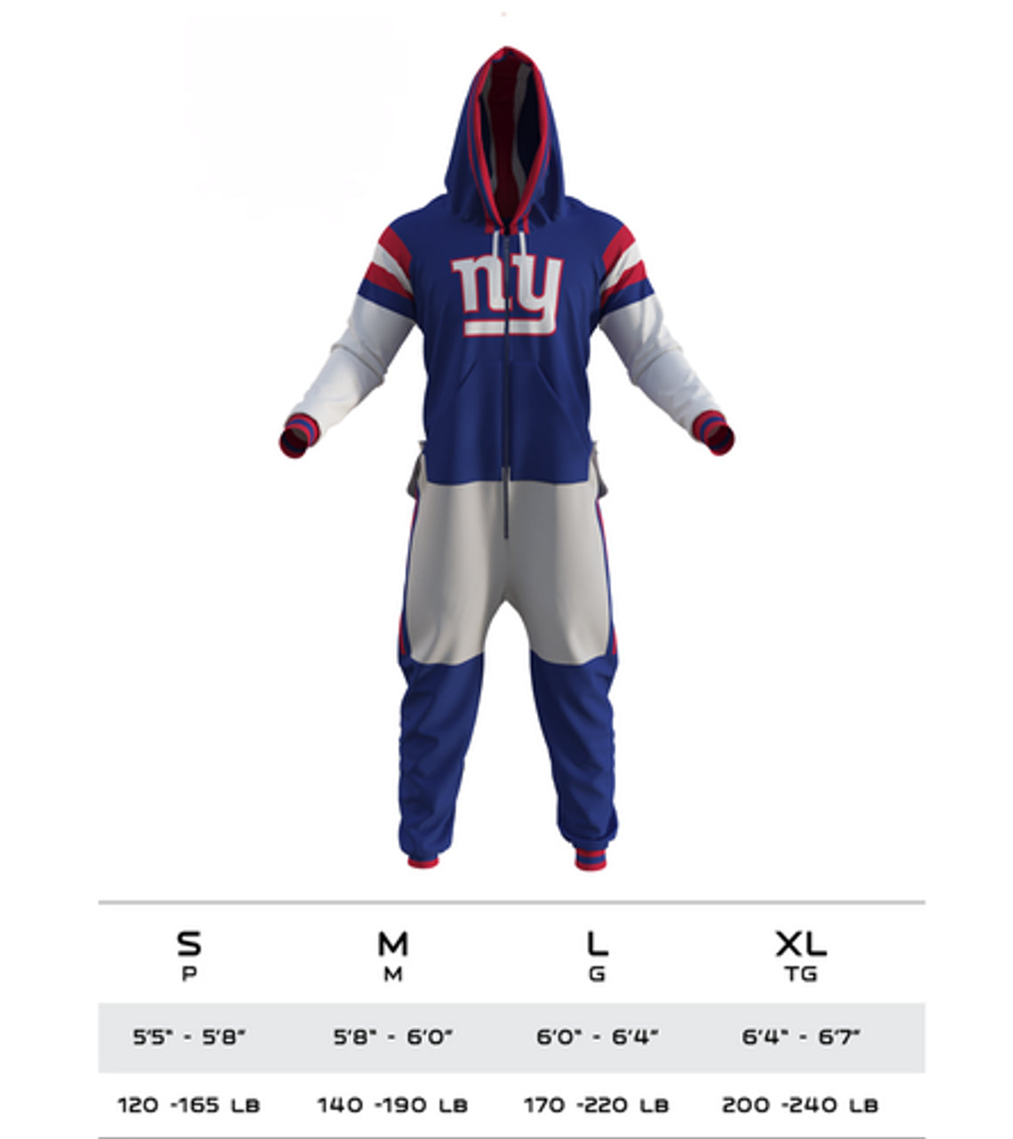 New York Giants NFL Hockey Sockey Men's Navy Team Uniform Onesie