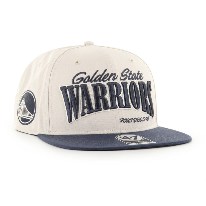 Golden State Warriors NBA 47 Brand Men's Beige Chandler Captain Snapback