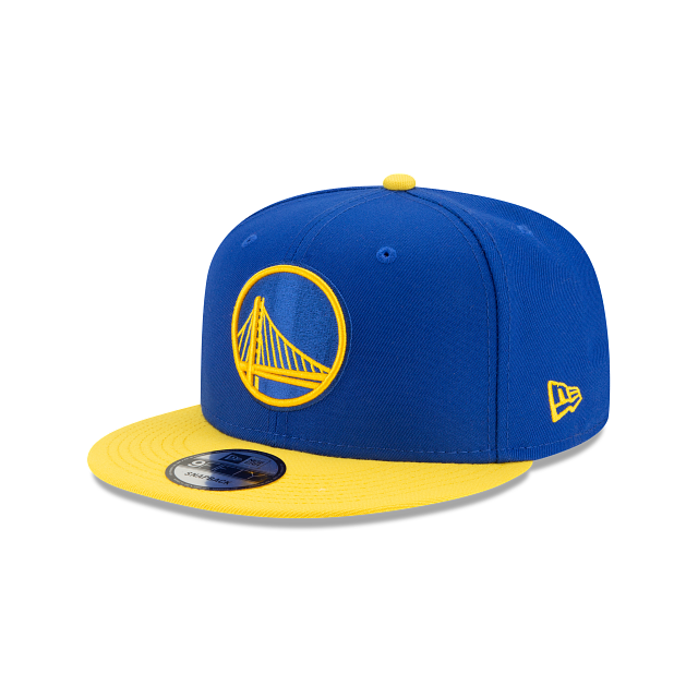 Casquette Snapback bicolore 9Fifty bleu royal/jaune pour homme NBA New Era Golden State Warriors