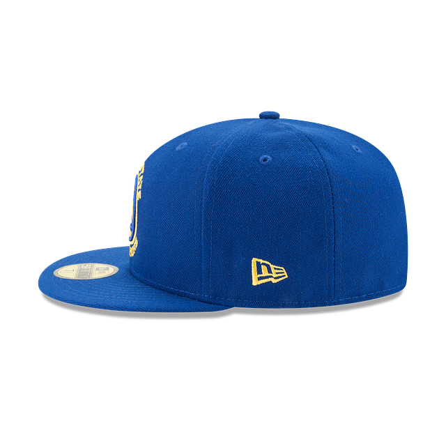 Casquette ajustée de base bleu royal 59Fifty Team NBA New Era des Golden State Warriors pour hommes