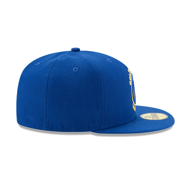 Casquette ajustée de base bleu royal 59Fifty Team NBA New Era des Golden State Warriors pour hommes