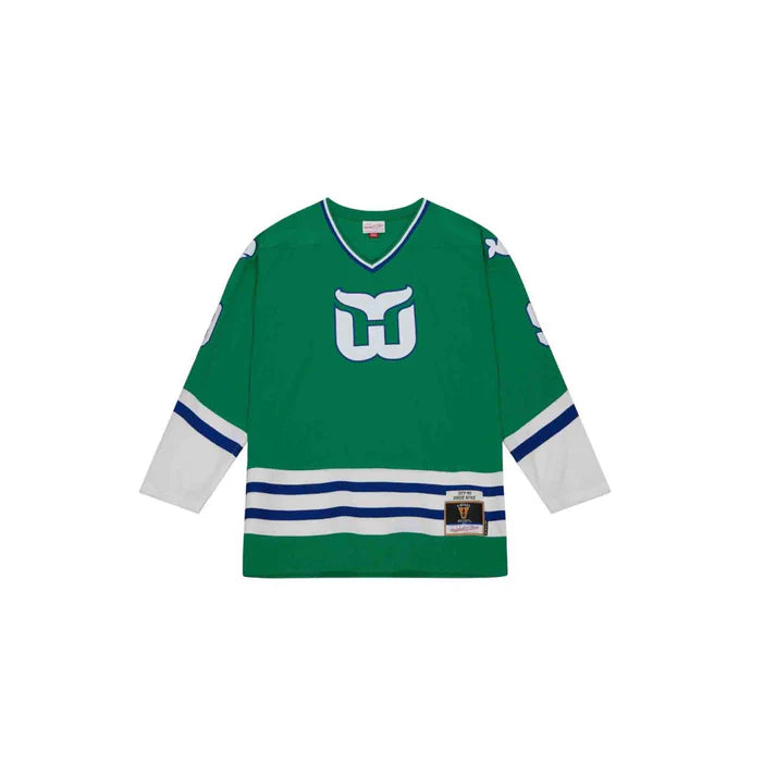 Gordie Howe Hartford Whalers NHL Mitchell & Ness Men's Green 1979 Blue Line Authentic Jersey