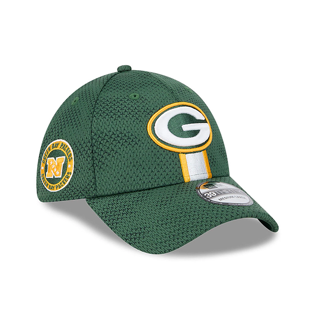 Casquette extensible 39Thirty 2024 Sideline pour homme des Packers de Green Bay NFL New Era verte