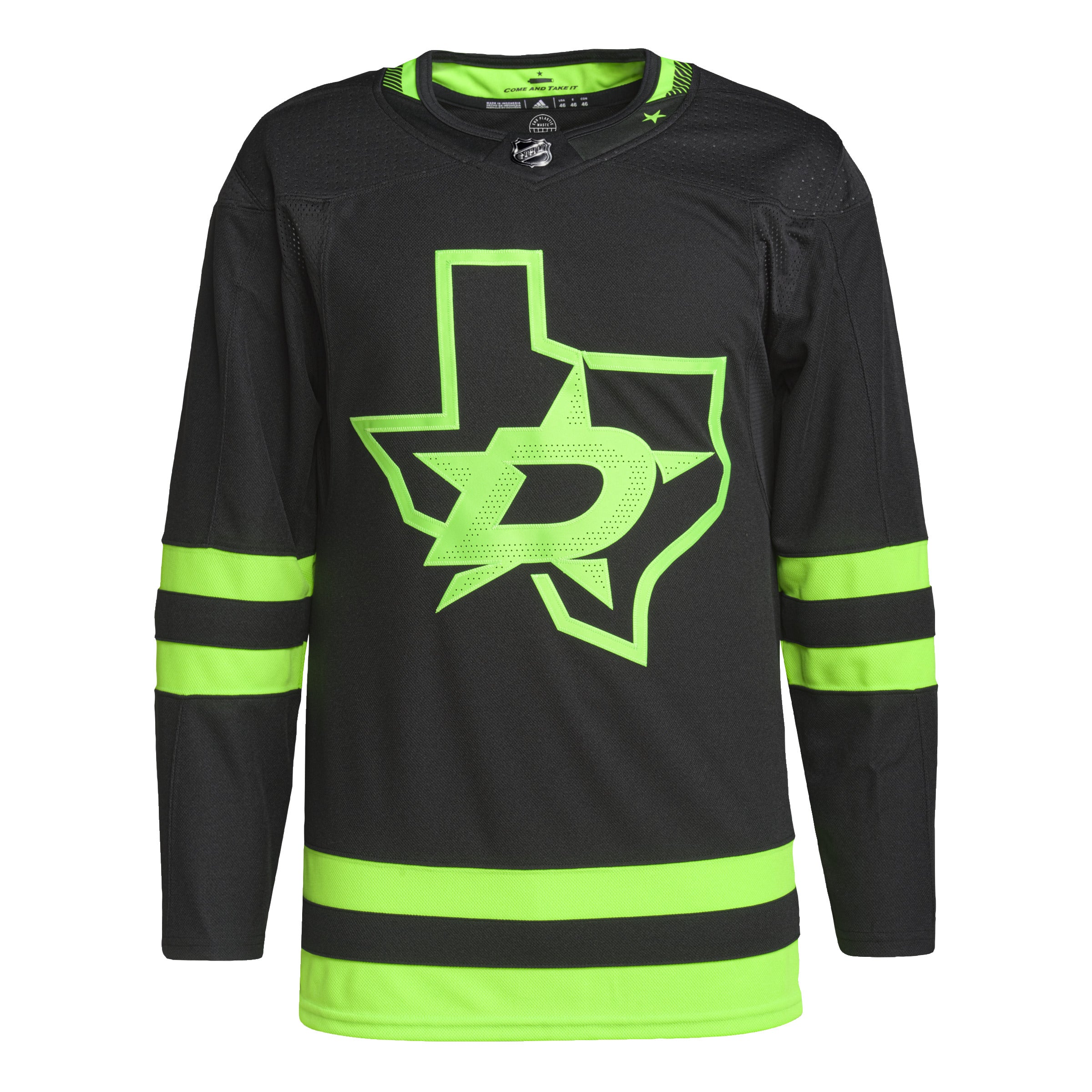 Maillot Pro authentique Primegreen noir Adidas LNH des Stars de Dallas pour hommes