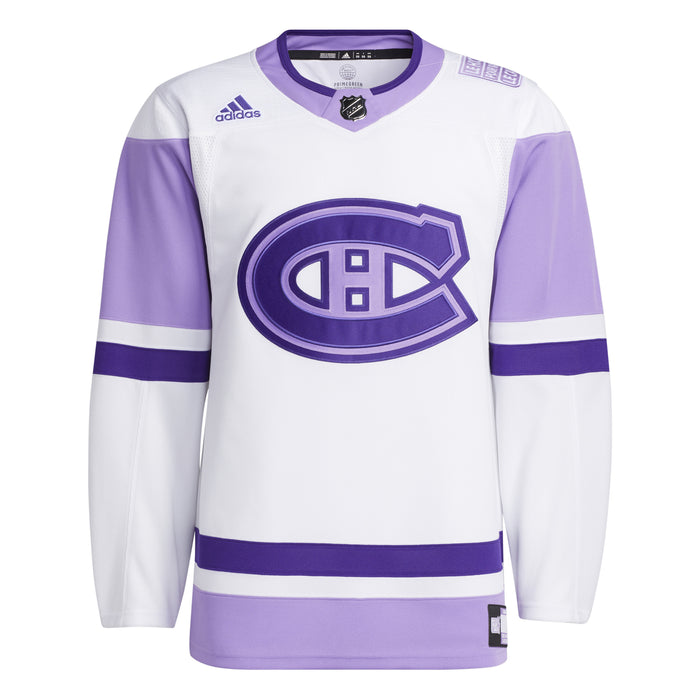 Montreal Canadiens NHL Adidas Men's White Hockey Fights Cancer Jersey